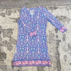 COOLIBAR Blue and Pink Patterned Dress~ NWOT